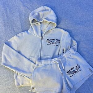 Boys Lie White Hoodie and Shorts Set